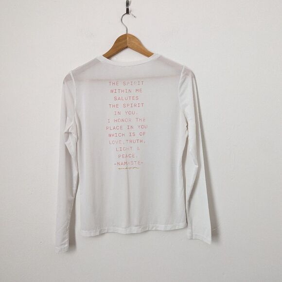 Spiritual Gangster white sheer The Spirit Within Me long sleeve yoga T-shirt - Picture 5 of 6